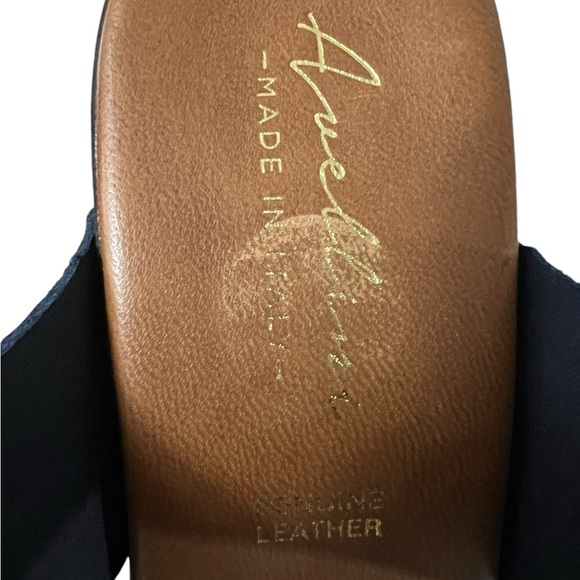 Sandals Chunk Heel Navy Suede Avellini Made in  Italy NWOT - Picture 8 of 10